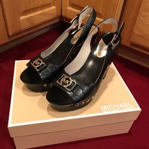 Michael Kors black wedges with box!